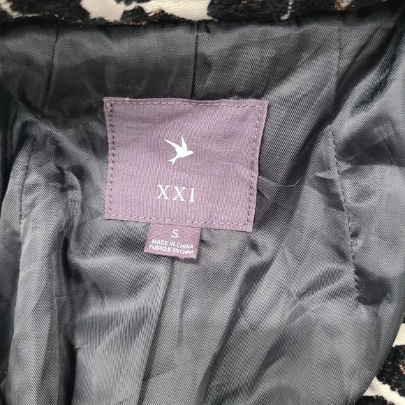 Women's Forever 21‎ Jacket Sz Small Leopard Animal Print Textured 3/4 Sleeve - Picture 4 of 11